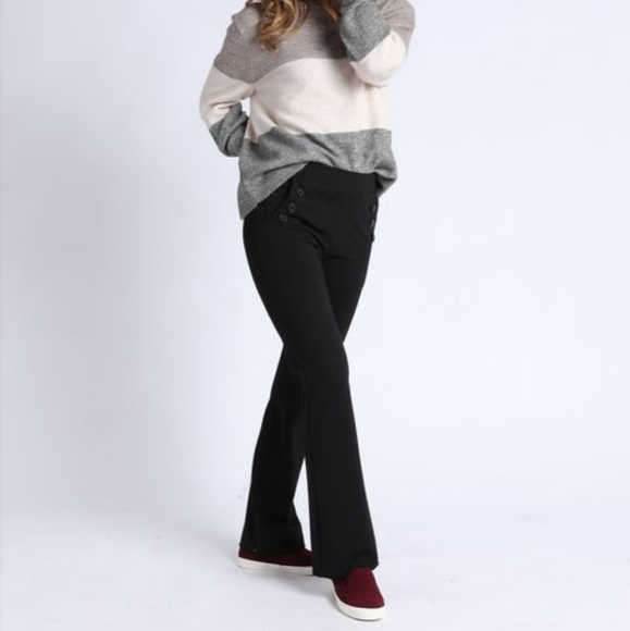 Betabrand 6 Button Straight Leg Dress Pant Yoga Pant Sz. M - Picture 3 of 8